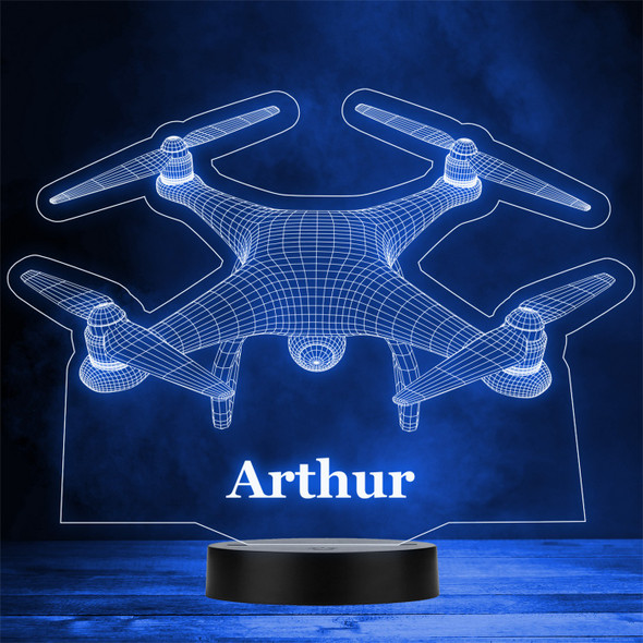 3D Style Flying Drone Personalised Gift Colour Changing LED Lamp Night Light