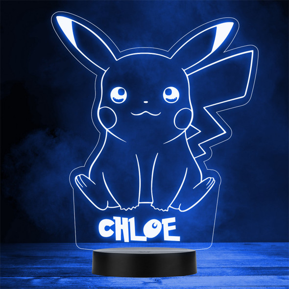Pikachu Pokemon Personalised Gift Colour Changing LED Lamp Night Light