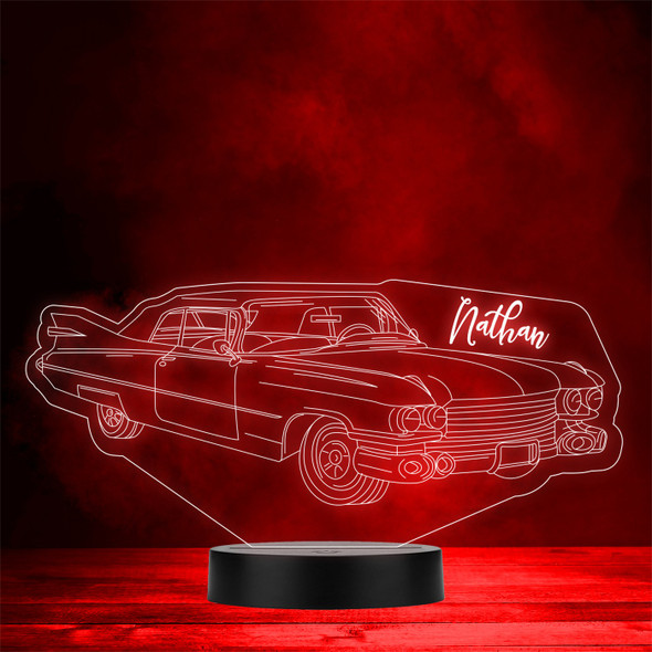 Retro Vintage American Car Personalised Gift Colour Change LED Lamp Night Light