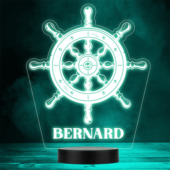 Ship's Wheel Sailing Nautical Personalised Gift Colour Change LED Night Light