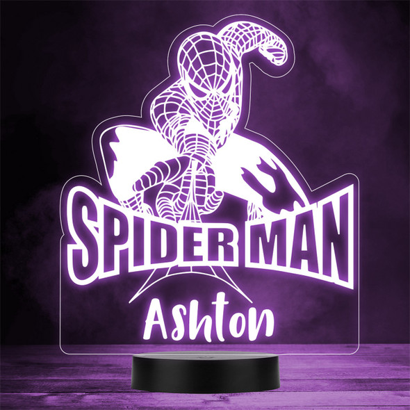 Spiderman Superhero Marvel Personalised Gift Colour Change LED Lamp Night Light