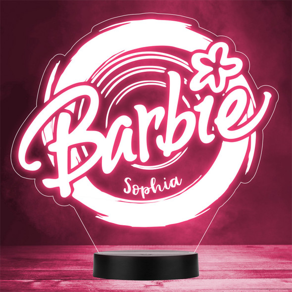 Barbie Girl Logo Character Personalised Gift Colour Change LED Lamp Night Light