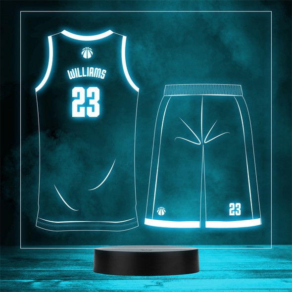 Basketball Jerseys Top And Shorts Personalised Gift Any Colour LED Night Light