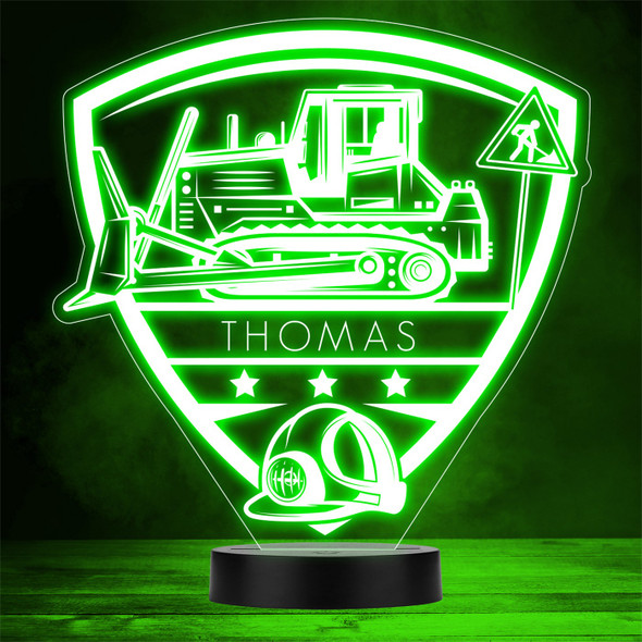 Construction Skid Steer Loader Car Personalised Gift Any Colour LED Night Light