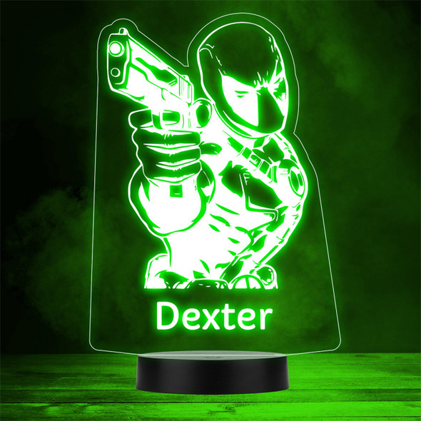 Deadpool With Gun Superhero Personalised Gift Colour Change LED Lamp Night Light