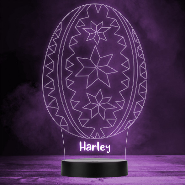 Easter Egg Patterned Personalised Gift Colour Changing LED Lamp Night Light