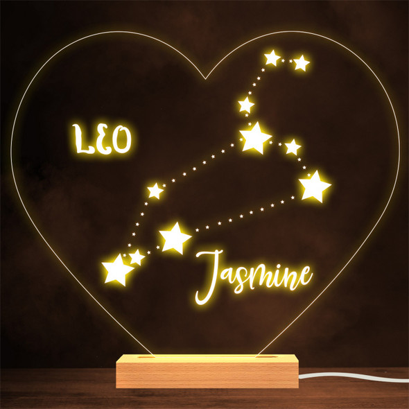 Constellations Zodiac Sign Leo Personalised Gift Lamp Night Light
