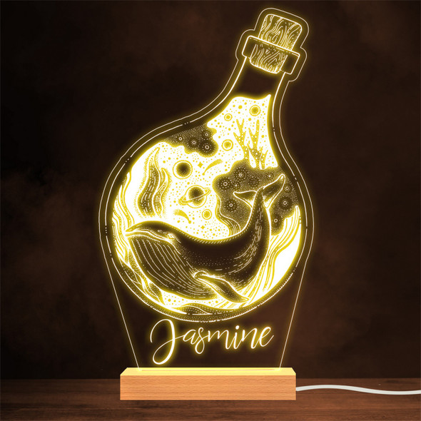 Magical Whale In A Bottle Personalised Gift Lamp Night Light