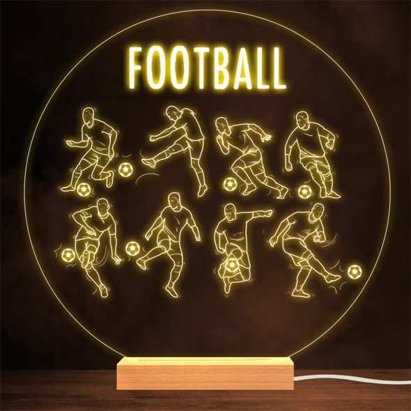 Football Players Playing Ball World Cup Personalised Gift Lamp Night Light