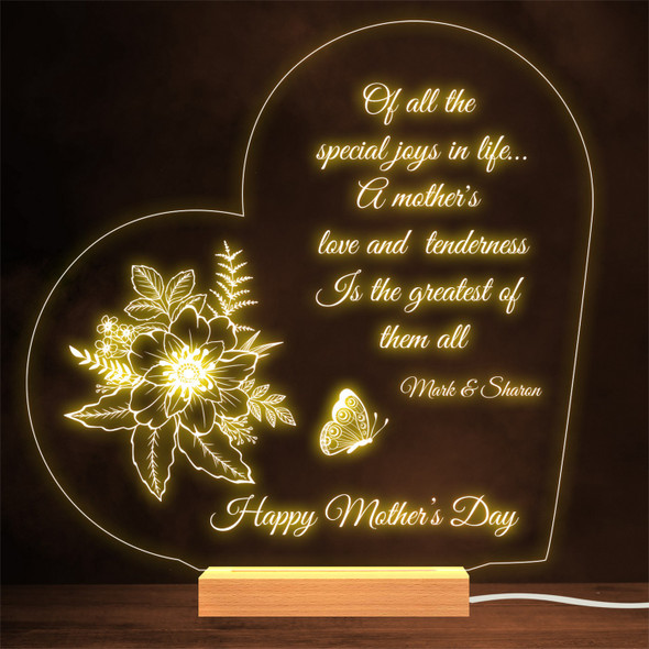 Happy Mother's Day Heart Poem Greatest Gift Personalised Gift Lamp Night Light
