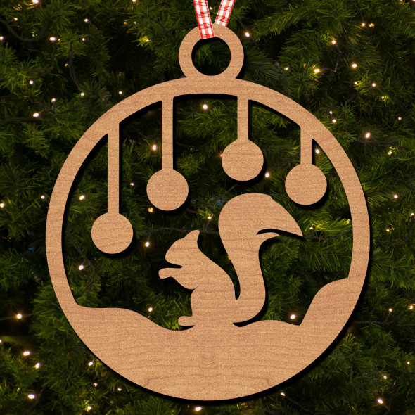 Round Squirrel Big Dangling Baubles Minimal Ornament Christmas Tree Bauble