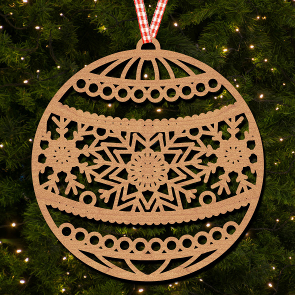 Circle - Snowflake Patterns Hanging Ornament Christmas Tree Bauble Decoration