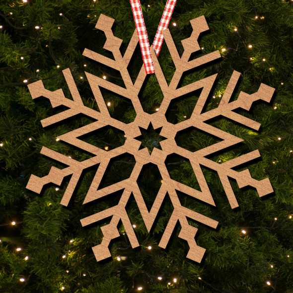 Sharp Edged Snowflake Star Middle Ornament Christmas Tree Bauble Decoration