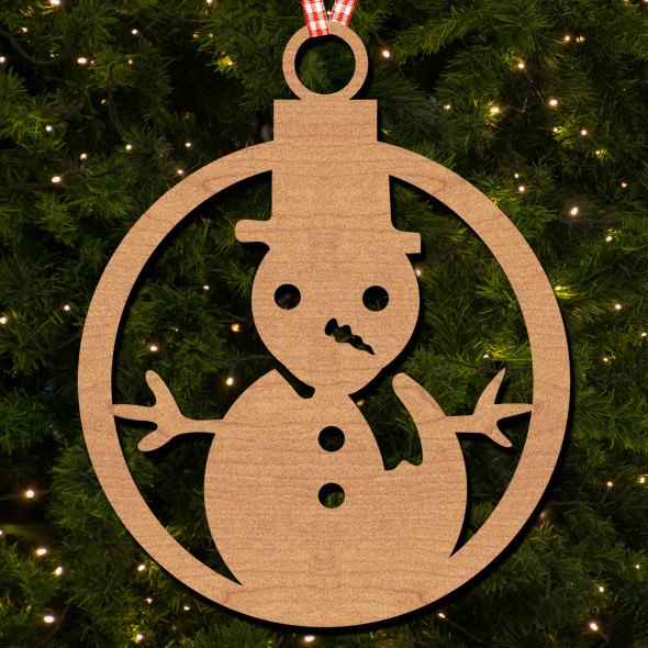 Round Snowman Simple Hat Hanging Ornament Christmas Tree Bauble Decoration
