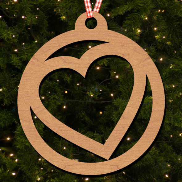 Round Love Heart Bauble Hanging Ornament Christmas Tree Bauble Decoration