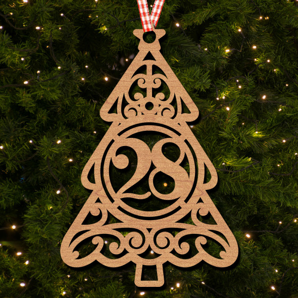 Christmas Tree - 28 Hanging Ornament Christmas Tree Bauble Decoration