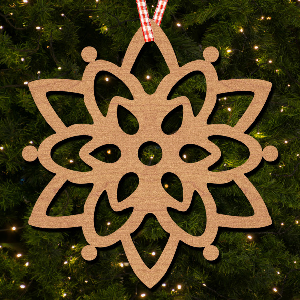 Snowflake Pattern 2 Hanging Ornament Christmas Tree Bauble Decoration