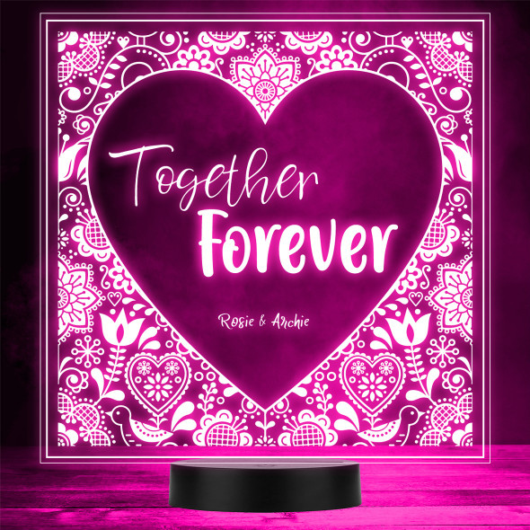 Together Forever Valentine's Day Personalised Gift Colour Night Light