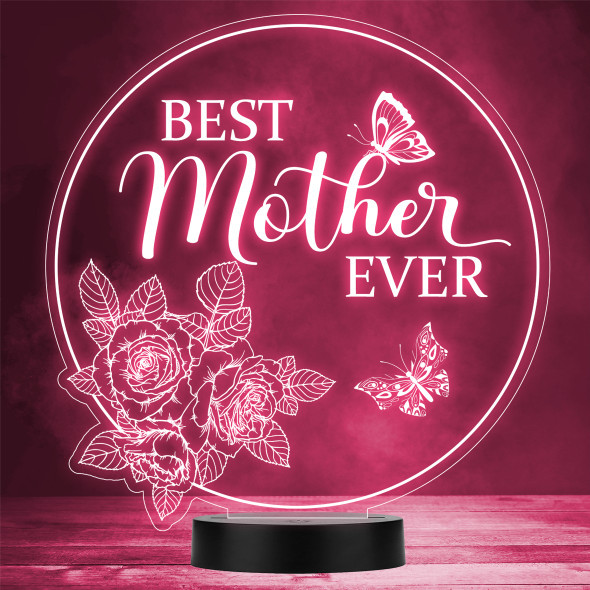 Roses & Butterflies Mother's Day Personalised Gift Colour Changing Night Light