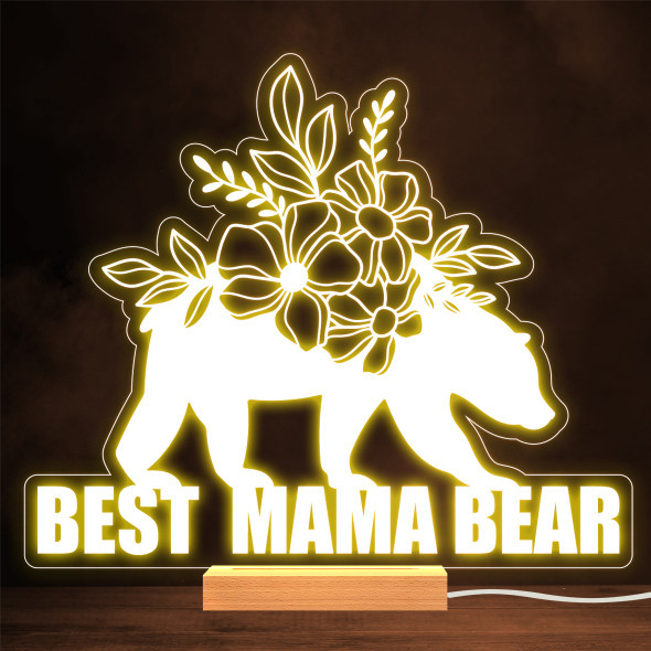 Best Mama Bear Flowers Mother's Day Mum Personalised Gift Warm Lamp Night Light