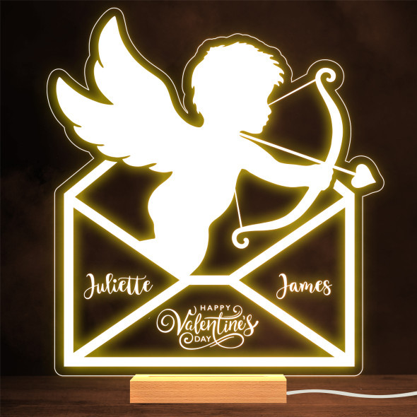 Cupid In An Envelope Happy Valentine's Day Personalised Gift Lamp Night Light