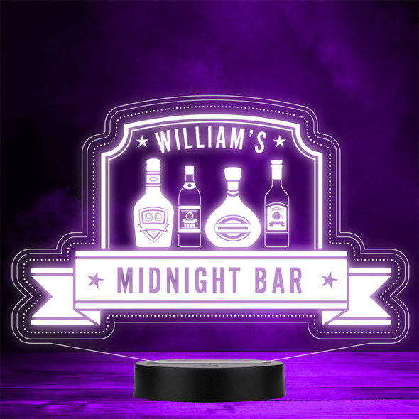 Midnight Home Bar Man Cave Drink Alcohol Bottles Stars Colour Change Night Light