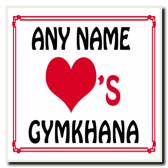 Love Heart Gymkhana Personalised Coaster