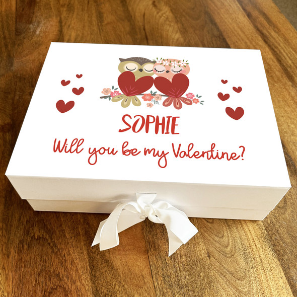 Love Birds Will You Be My Personalised Valentine's Day Keepsake Hamper Gift Box