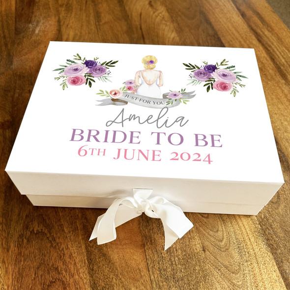 Blonde Hair Bride To Be Bridal Shower Hen Party Wedding Personalised Gift Box