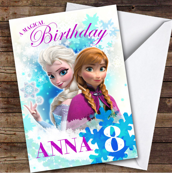 Frozen Characters Magical Any  Age Kids Personalised Children's Birthday Card