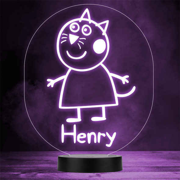 Candy Cat Kids Peppa Pig Tv Character LED Personalised Gift Night Light