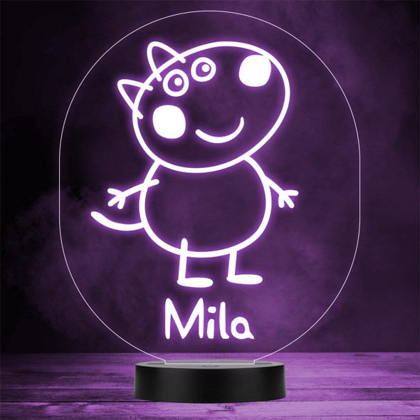 Danny Dog Kids Peppa Pig Tv Character LED Personalised Gift Night Light