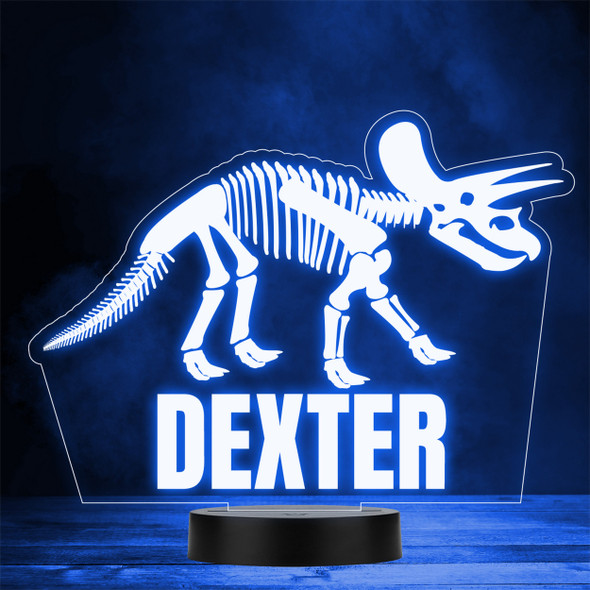 Dinosaur Fan Skeleton Triceratops LED Personalised Gift Night Light