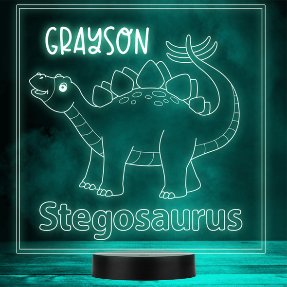 Kids Cute Dinosaur Fan Stegosaurus LED Personalised Gift Night Light
