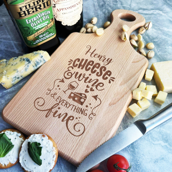 Wood Paddle Cheese Wine Everything Fine Personalised Serving Board