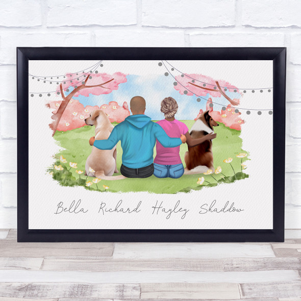 Nature Outdoor Dog Romantic Gift For Him or Her Personalised Couple Print