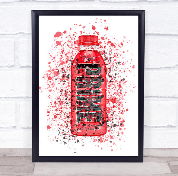 Tropical Punch Flavour Prime Drink Bottle Splatter Decorative Wall Art Print