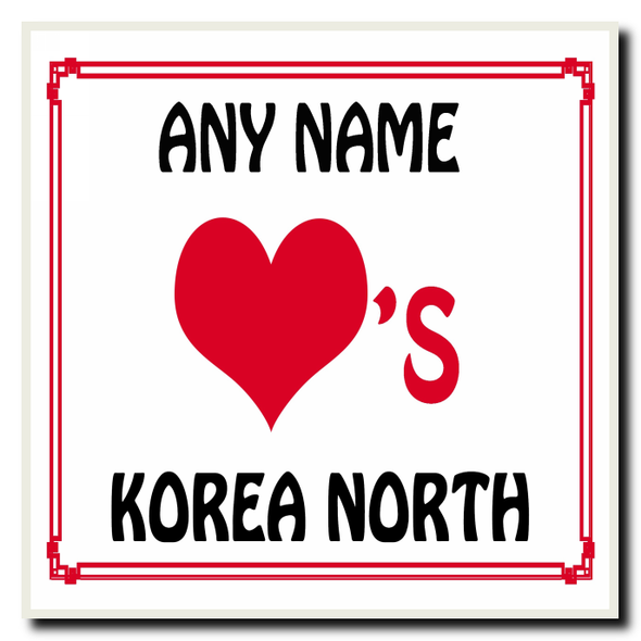 Love Heart Korea North Personalised Coaster