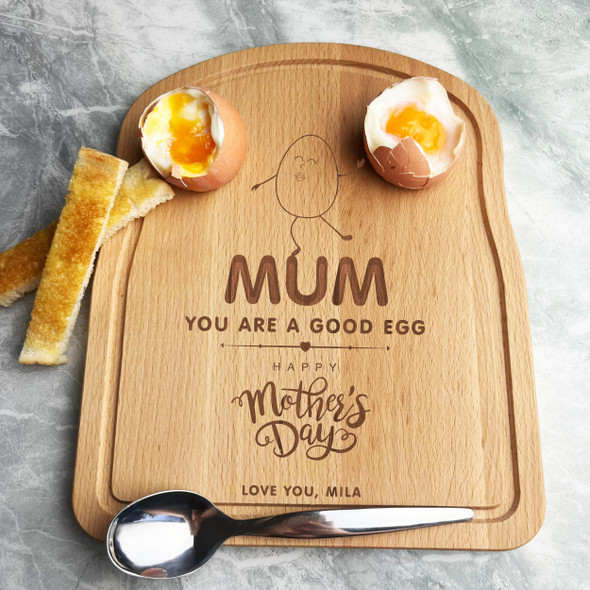 Mum You Are A Good Egg Mother's Day Personalised Eggs & Toast Breakfast Board