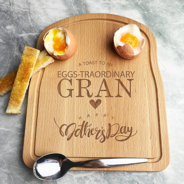 Gran Mother's Day Personalised Gift Boiled Eggs & Toast Soldiers Breakfast Board