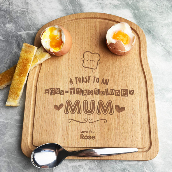 Mum Personalised Gift Boiled Eggs & Toast Soldiers Breakfast Board