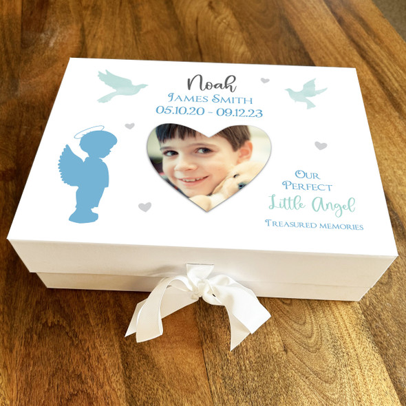 Boy Baby Child Loss Memorial Photo Little Angel Memory Rememberence Keepsake Box