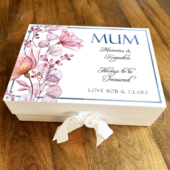 Flowers Mum Treasured Memories Memorial Memory Rememberence Keepsake Box