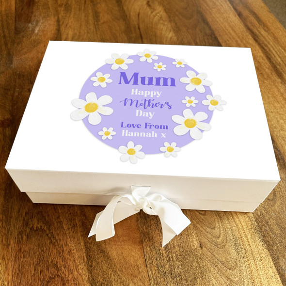 Mum Happy Mother's Day Daisy Personalised Keepsake Memory Hamper Gift Box