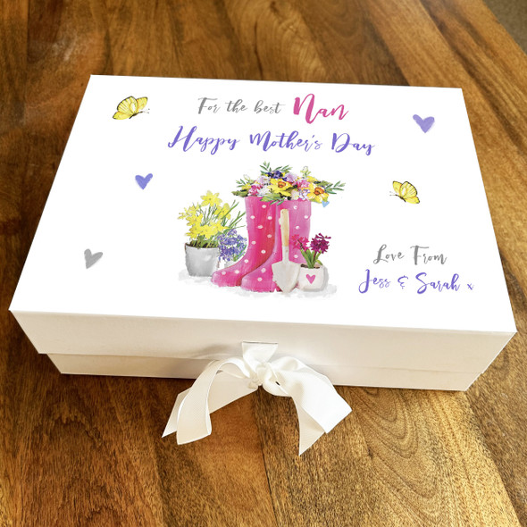 Nan Wellies Garden Mother's Day Personalised Keepsake Memory Hamper Gift Box