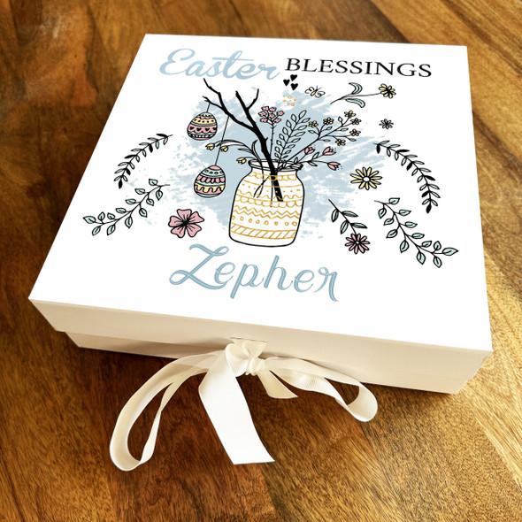 Easter Blessings Jar Personalised Square Chocolate Treats Sweets Hamper Gift Box