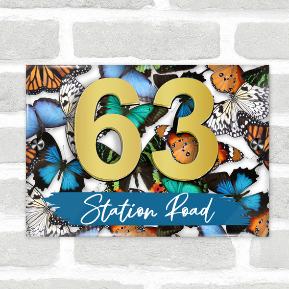 Beautiful Butterflies 3D Acrylic House Address Sign Door Number Plaque