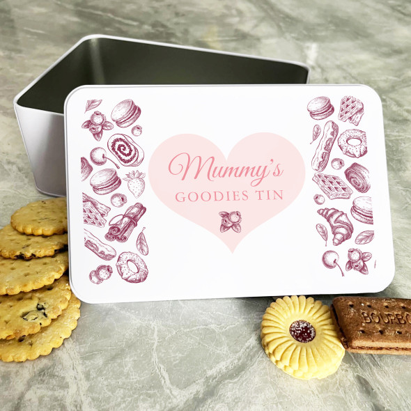 Personalised Sweet Desserts Heart Mummys Biscuit Sweets Cake Treat Tin