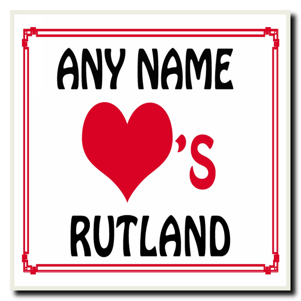 Love Heart Rutland Personalised Coaster