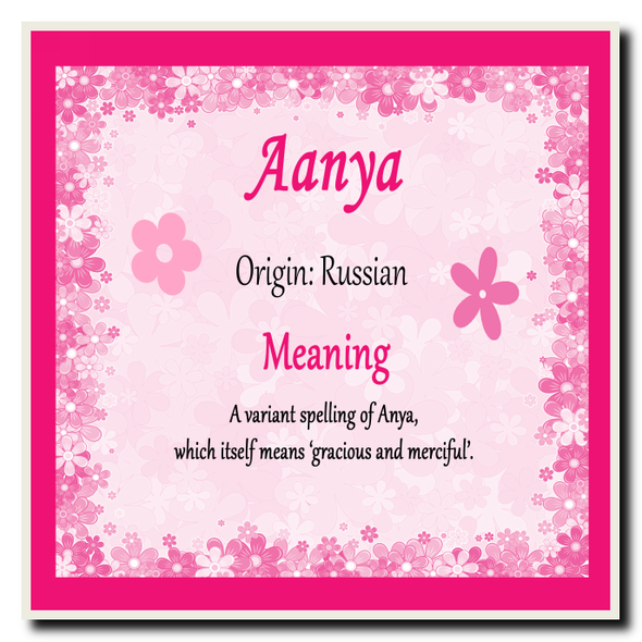 Aanya Personalised Name Meaning Coaster